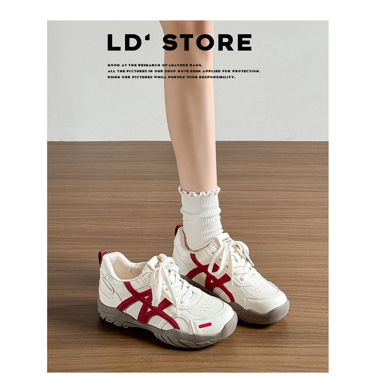 真皮~复古厚底芭蕾风德训鞋女2026春季新款休闲运动内增高阿甘鞋