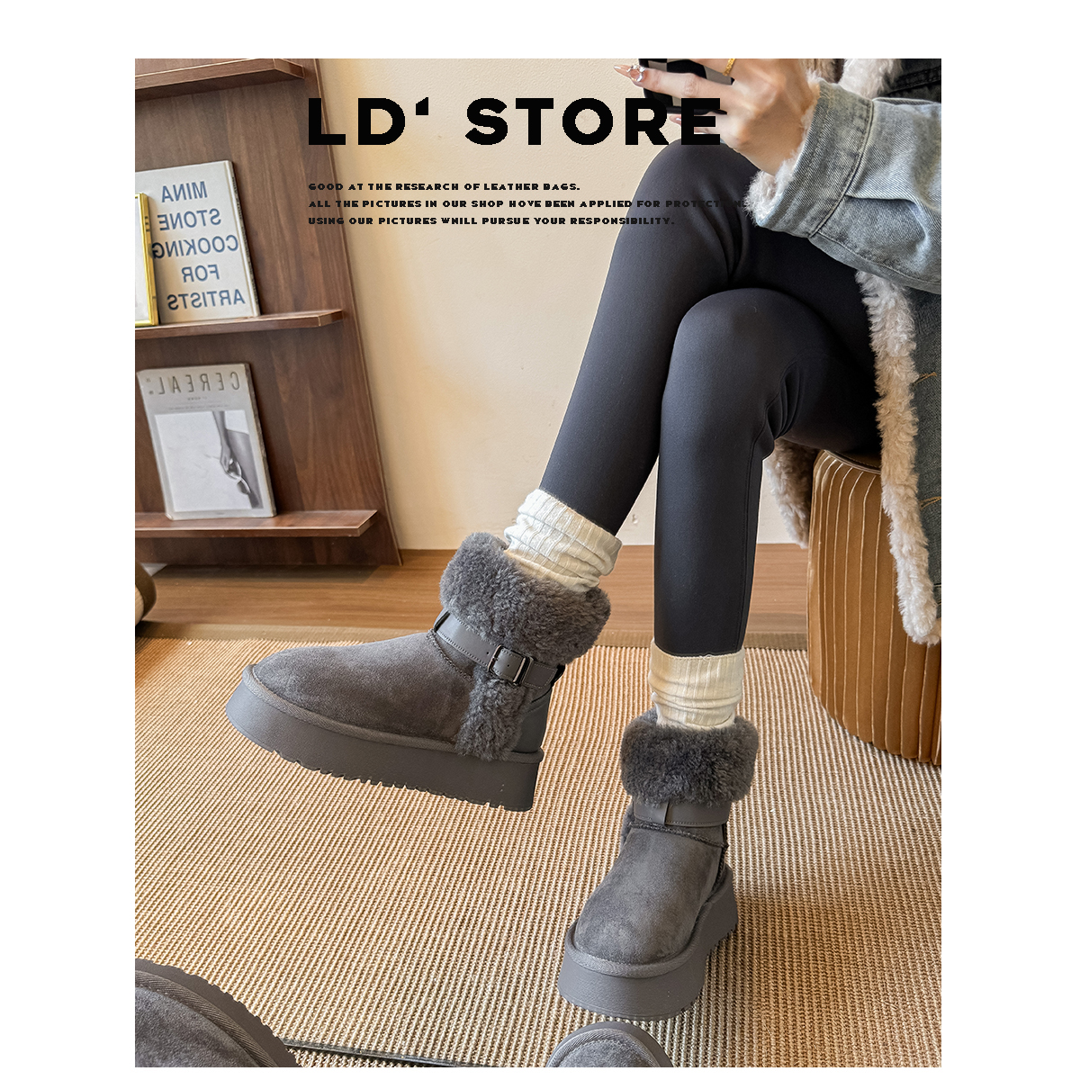 【退换包邮马上发】厚绒雪地靴