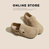 包头拖鞋 女厚底内增高一脚蹬博肯单鞋 限时88元 真皮全包勃肯鞋