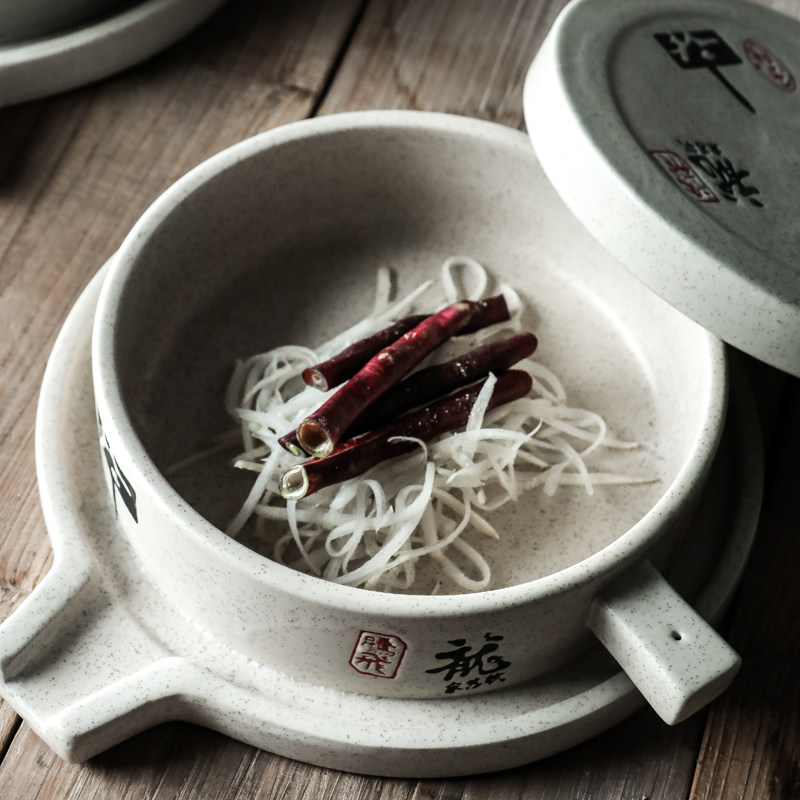 古韵仿古石磨豆腐餐具盘子农家菜特色创意意境菜酒店私房菜菜盘子