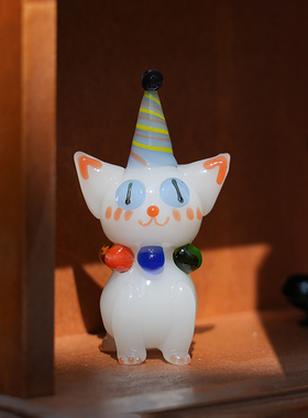 淄博琉璃马戏团小猫治愈车载摆件