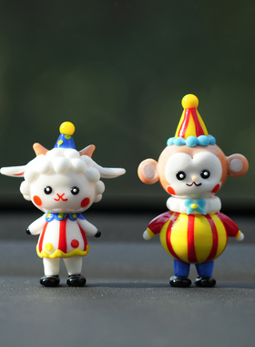 淄博琉璃马戏团可爱动物桌面摆件