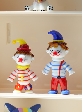 琉璃手作卡通治愈小丑桌面摆件可爱车载装饰品手办创意节生日礼物