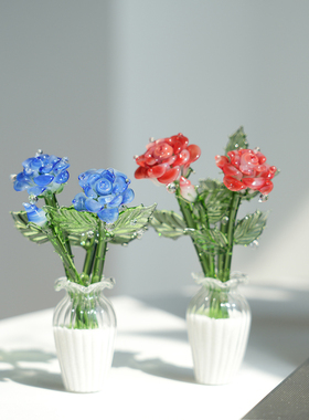 淄博琉璃玫瑰花永生花桌面摆件