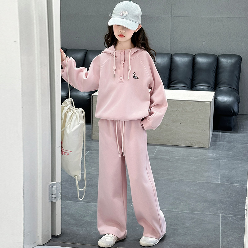 女童秋装套装2026新款韩系洋气中大童卫衣两件套学生休闲运动服