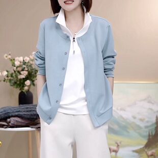 遮肉减龄运动衣潮 休闲卫衣长袖 中年女气质时尚 假两件上衣宽松大码