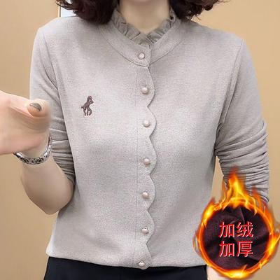 加绒秋冬新款时尚洋气打底衫