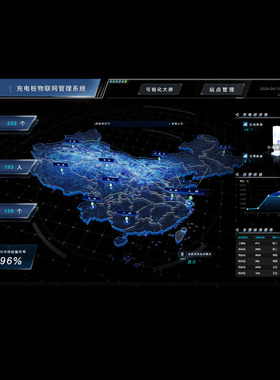 threejs地图管理系统科技地图特效源码充电桩管理系统vue3
