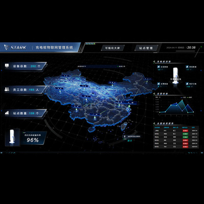 threejs地图管理系统科技地图特效源码充电桩管理系统vue3