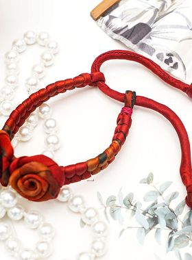 纯手工可调节红玫瑰手链