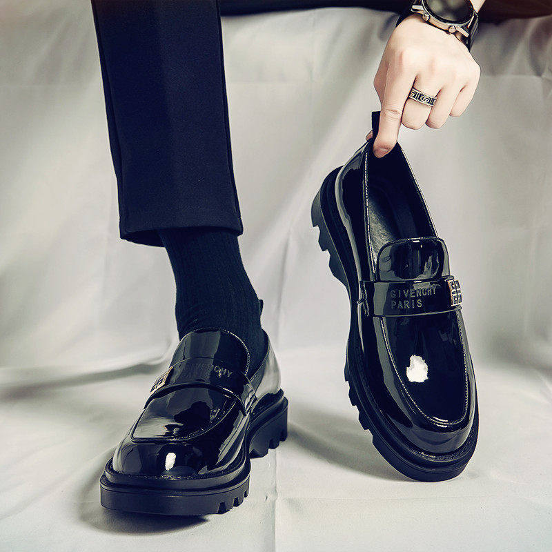 皮鞋男高级感懒人厚底增高百搭韩版英伦商务休闲新郎结婚鞋豆豆鞋,流行男鞋,休闲皮鞋,淘宝优惠券,粉丝福利购,淘宝优惠卷