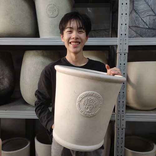 大口径高级感花盆龟背竹花盆侘寂风民宿简约室内外奶油风镁泥花盆