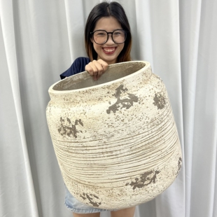 复古大陶罐北欧简约轻奢中古风南法风咖啡厅酒店餐厅民宿专用花盆