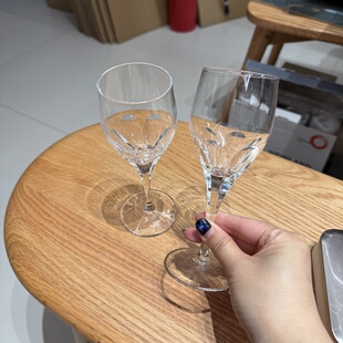 日本Hoya豪雅中古重工手切一体成型水晶杯红酒杯一对 250ml 全新