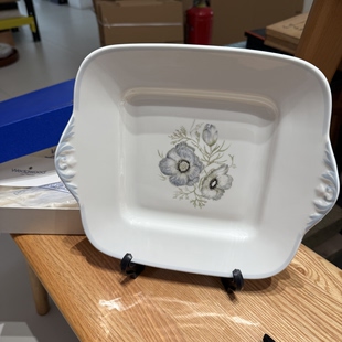 英国Wedgwood韦奇伍德虞美人浮雕骨瓷双耳盘27cm 原盒全新 宝瓶款