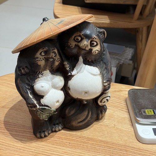 日本中古回流相爱福狸复古摆件装饰 保存品无明显瑕疵 非全新23cm