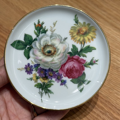 德国Furstenberg符腾堡花卉复古小碟勺置茶托10cm 微瑕