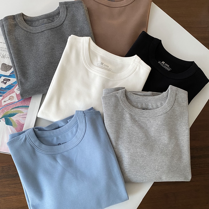 【搬迁特】厚/软/98棉 儿童圆领打底衫 男童纯色内衣 秋衣棉毛衫