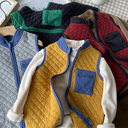 中空保暖/男童夹薄棉马甲