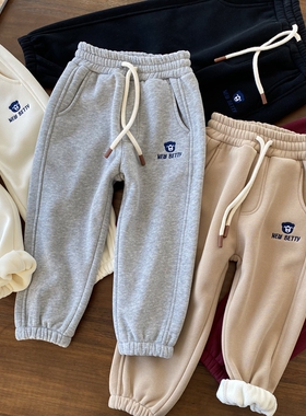 搬迁捡漏/男童一体绒加绒裤 j加厚运动裤 秋冬小棉裤