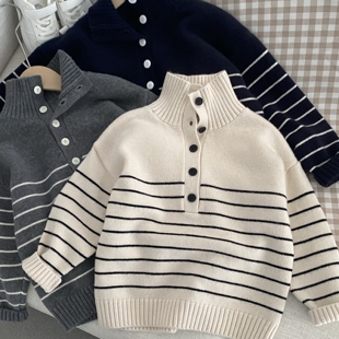 抗起球/羊驼绒毛衣/柔软厚实/男童套头衫