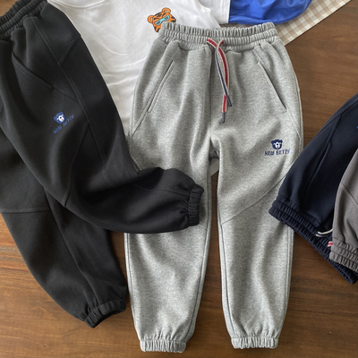 搬迁捡漏/深裆舒适松紧腰/立体网格棉/男童针织运动卫裤 休闲长裤