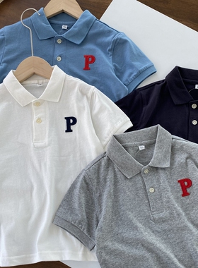 【lemon pouch】原色糯糯棉 特制薄领不捂汗 男童短袖T恤POLO衫