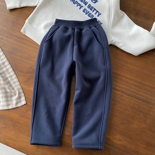 加厚校裤 秋冬卫裤 男童加绒运动裤 160中大童 110 温暖一体绒