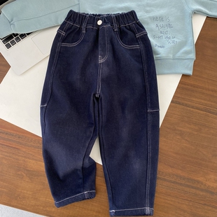 一条过冬双层加绒牛仔裤 不褪色更安心 男童秋冬加厚长裤