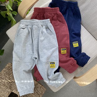 搬仓库清仓 春秋长裤 100 束脚卫裤 160男童宝宝毛圈运动裤 捡漏