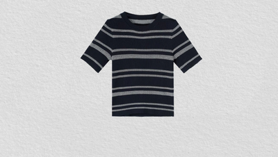 上新时尚学院复古美式设计感简约极简轻奢风短袖上衣25HT2772