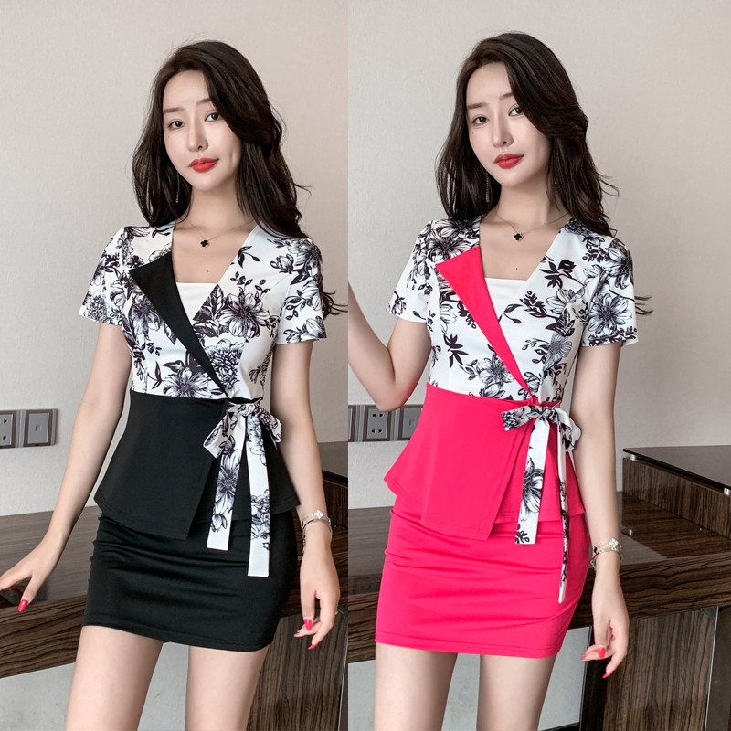 2022新款夜店KTV美容制服酒店小姐工作服足疗足浴技师服遮肚套装