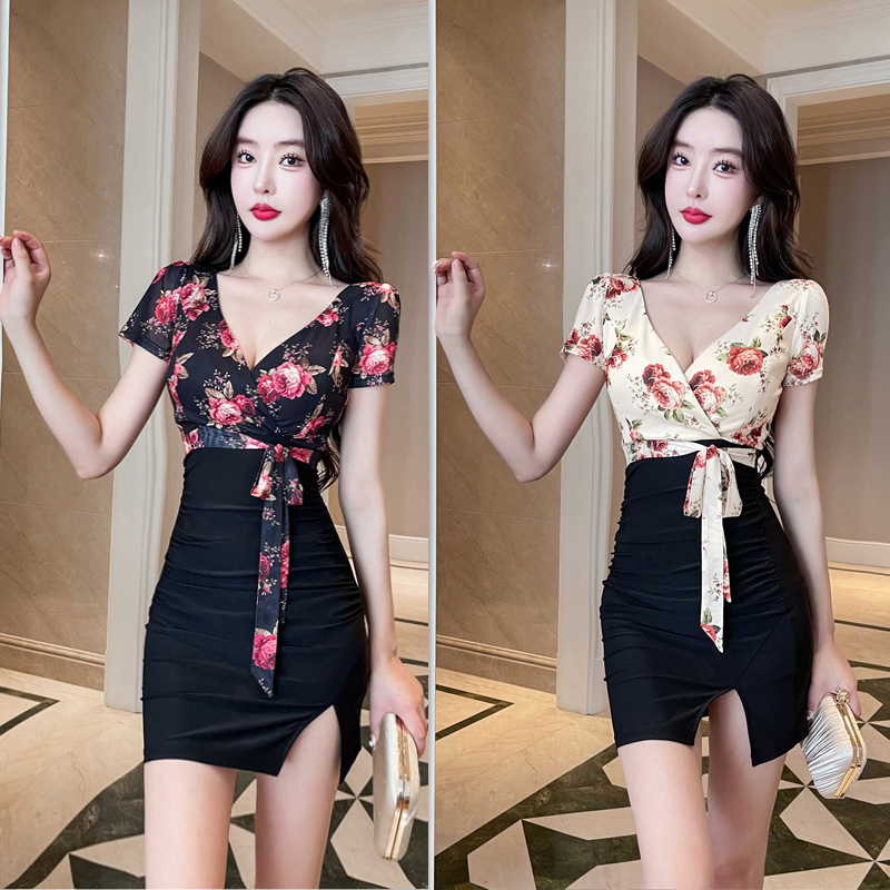 性感上班衣服低胸连衣裙