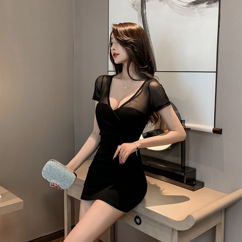 夜店女装气质显瘦足浴桑拿技师工作服包臀连衣裙夜总会KTV公主服