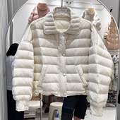 排骨翻领羽绒服小个子短款 2025秋冬新款 新国标90白鸭绒轻薄款 外套