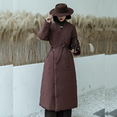 2025冬装 慵懒风收腰白鸭绒羽绒服大衣 女过膝长款 新款 高端设计师款