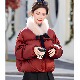 新国标90白鸭绒新年圣诞红色狐狸毛真毛领女短款 可爱小个子羽绒服