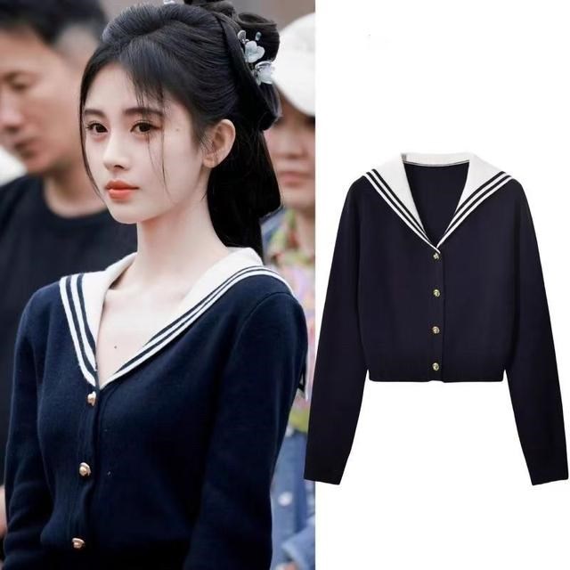 日系jk制服针织开衫外套