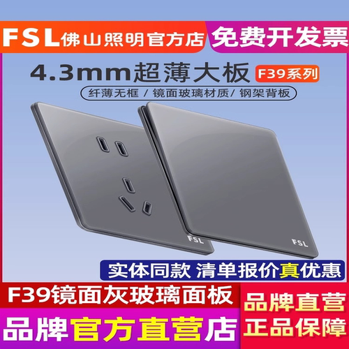 佛山照明220V开关灰色3年二三插