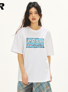 ER缤果2025夏季新款潮牌美式休闲复古凉感情侣半袖T恤男女同款