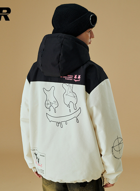 【朱志鑫同款】ER几何数学拼接撞色连帽外套情侣装外套夹克2024