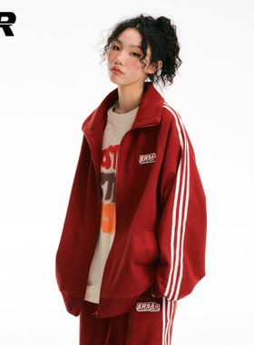 【李宏毅周深左航同款】ER撞色条纹开衫春秋款卫衣男女运动服外套