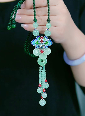 珠花蝶度琉璃圆珠女原创手作项链