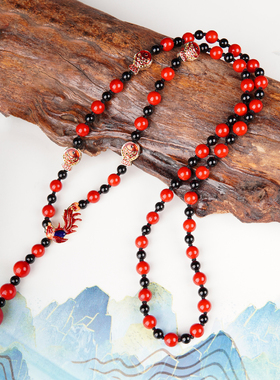 珠花蝶度原创设计古风红色项链女