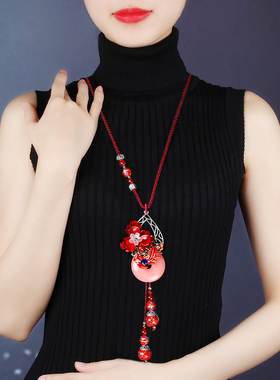 七彩蝶度琉璃琉璃花朵带吊坠女士