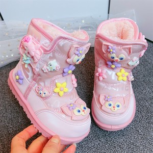 现货童鞋冬季新款加厚雪地靴女童中筒棉靴儿童中大童运动棉鞋防水
