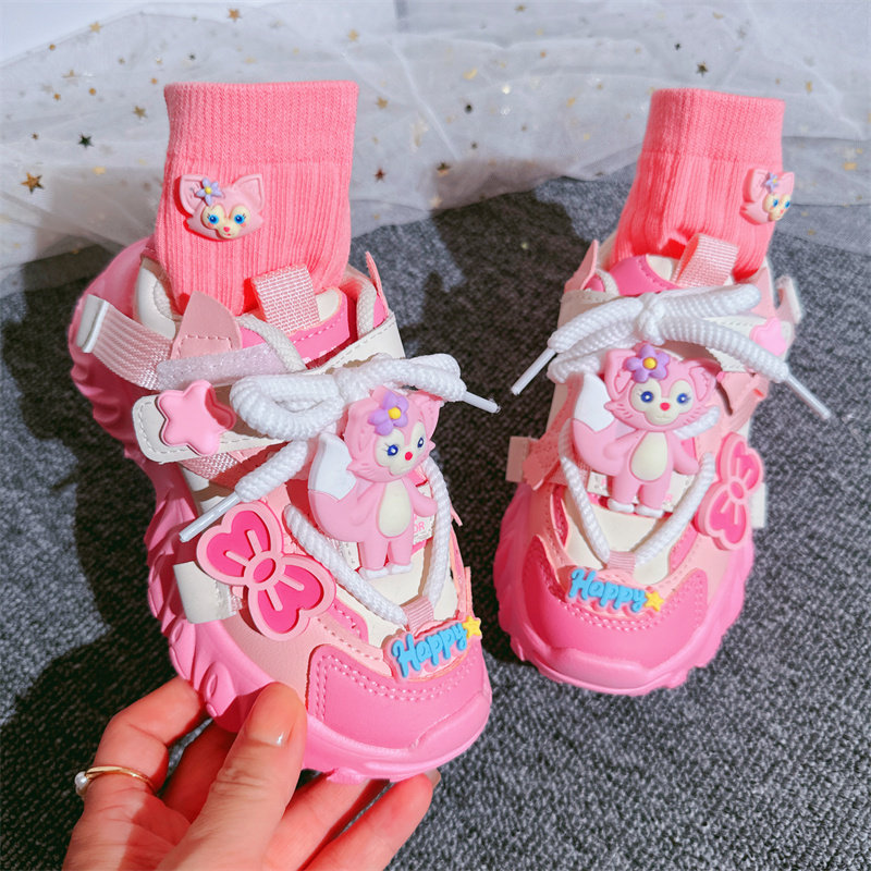 灰姑娘防滑休闲女童卡通运动鞋