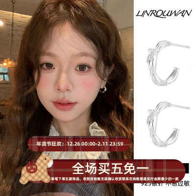 蝴蝶结耳钉2025新款精致耳圈