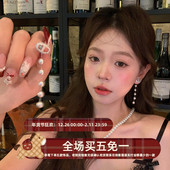 南法腔调爆闪字母仿珍珠长款 流苏耳环2025新款 轻奢高级感两戴耳钉
