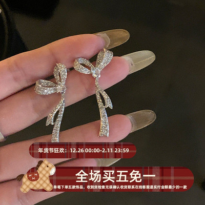 贵气千金蝴蝶结耳环轻奢独特耳钉